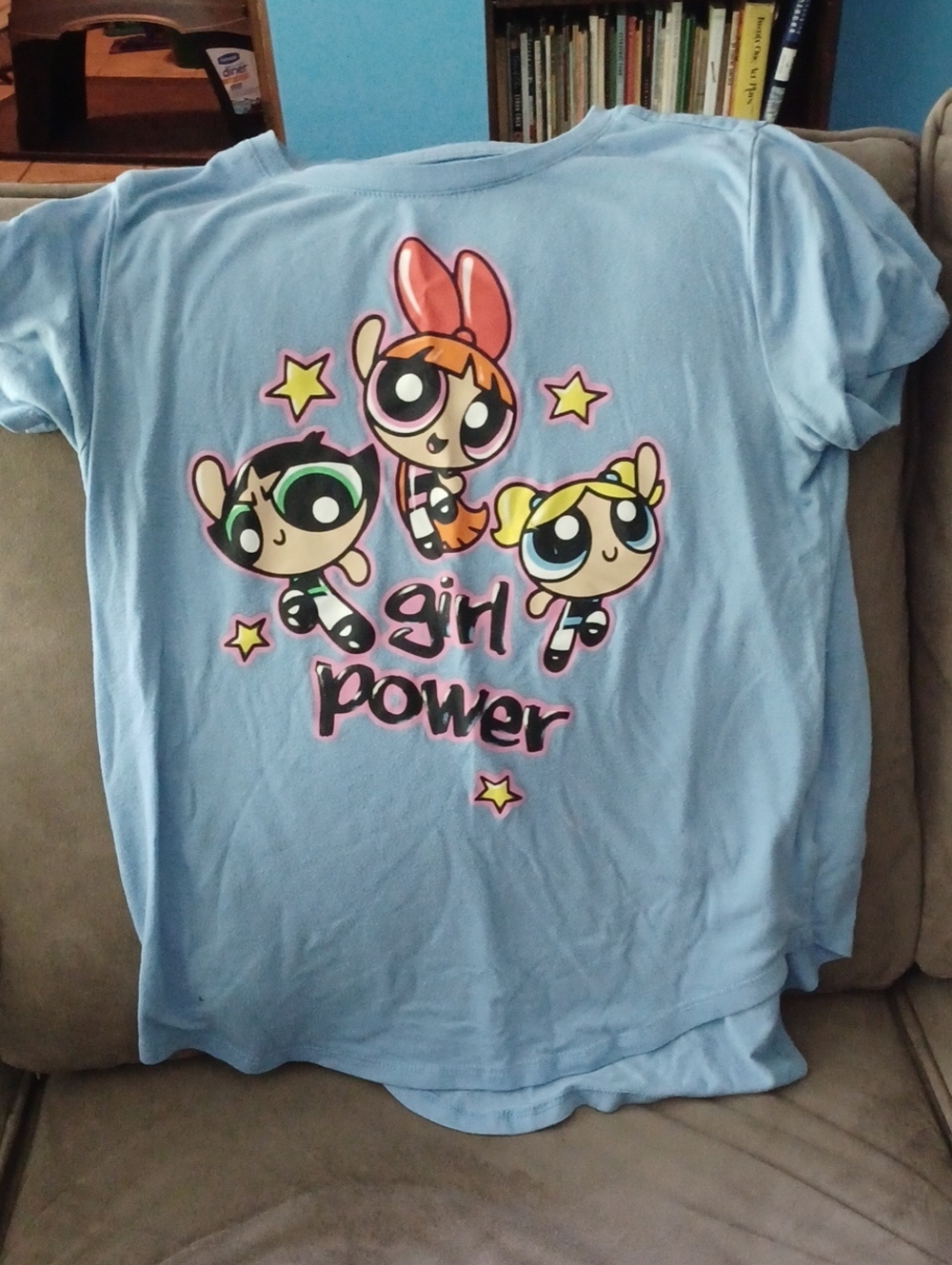 Cartoon Network Light Blue Powerpuff Girls 'Girl Power' Tee